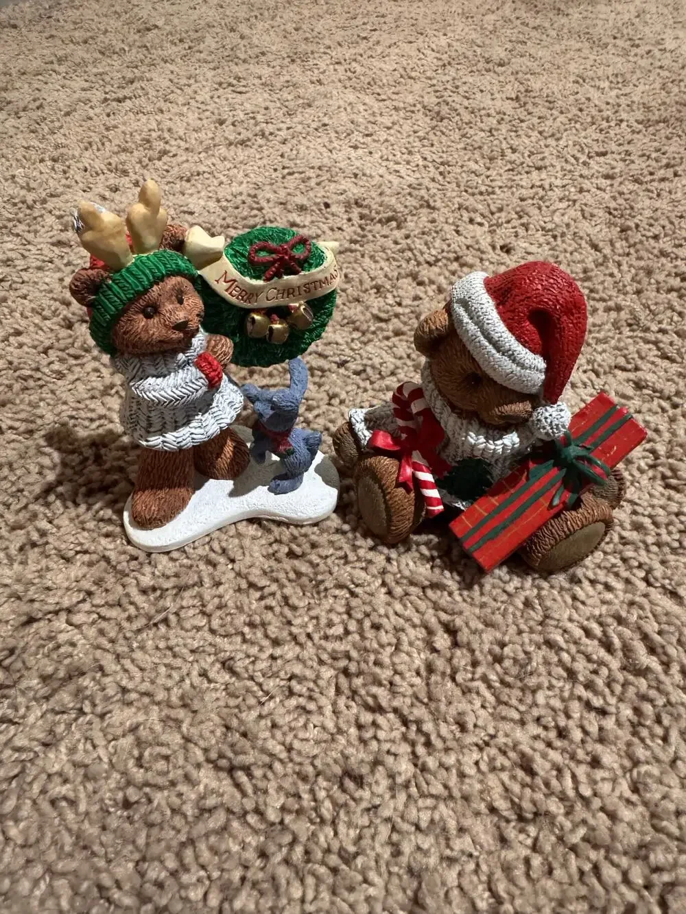 Set of 2 Vintage Teddy Bear Tales Figurines Holiday Christmas 4